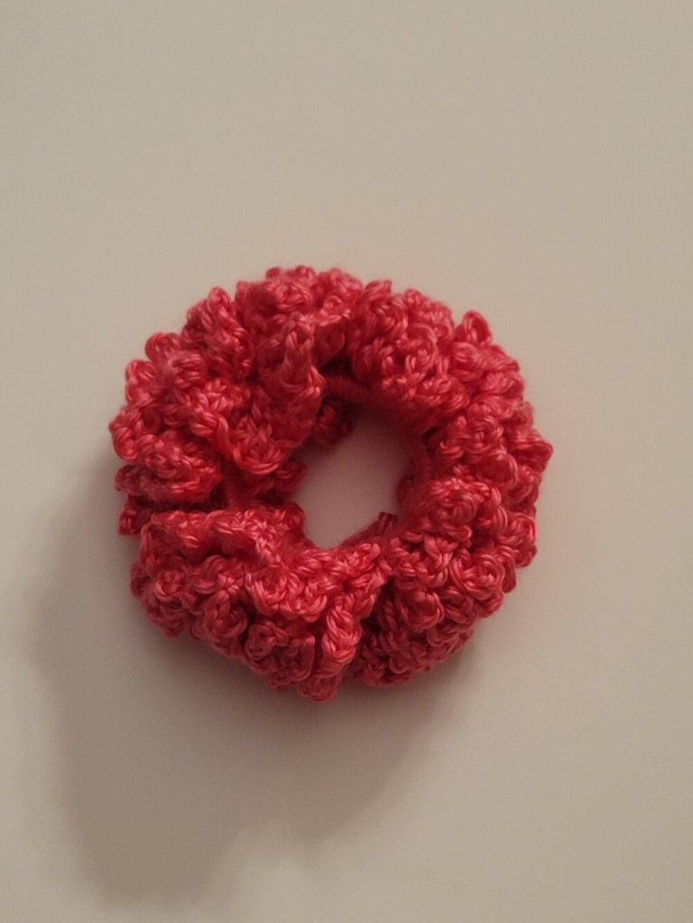 Pink Crochet Scrunchie